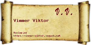 Vimmer Viktor névjegykártya